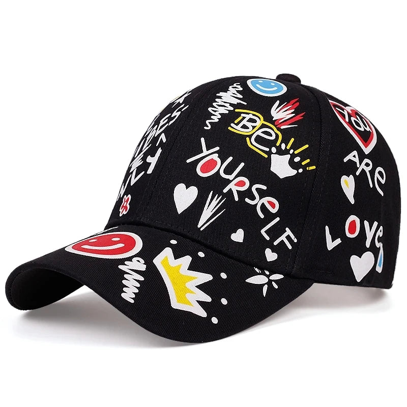 Letter printing graffiti hip hop baseball cap fashion outdoor couple universal wild sun hat sports casual caps dad hats