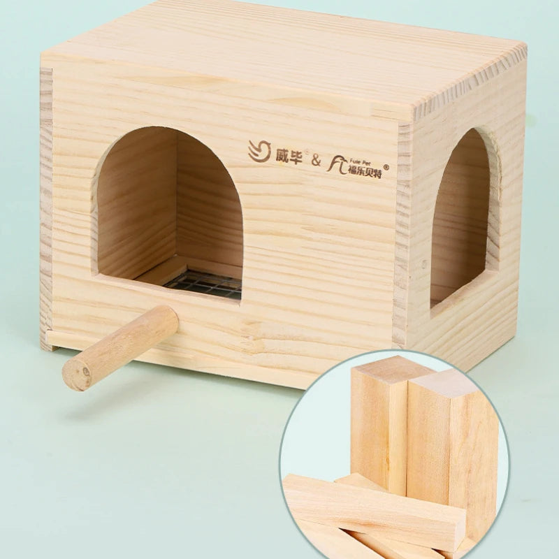 Wooden Bird House Nest Birds Breeding Box Pet Bird House Nest Bird Parrot Breeding Cages Pet Accessories Home Balcony Decoration