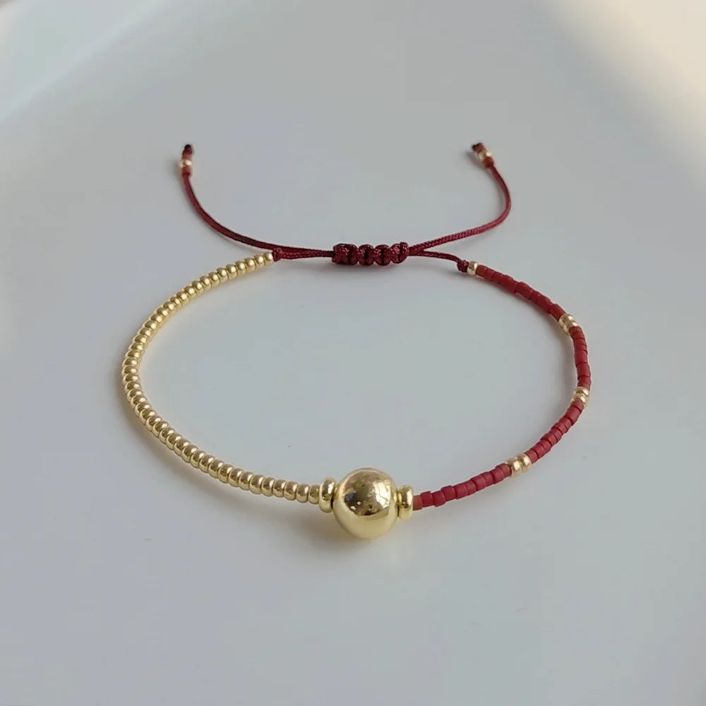 10 pieces 18k plated gold balls Miyuki bracelets mix colors new desing summer holiday jewelry