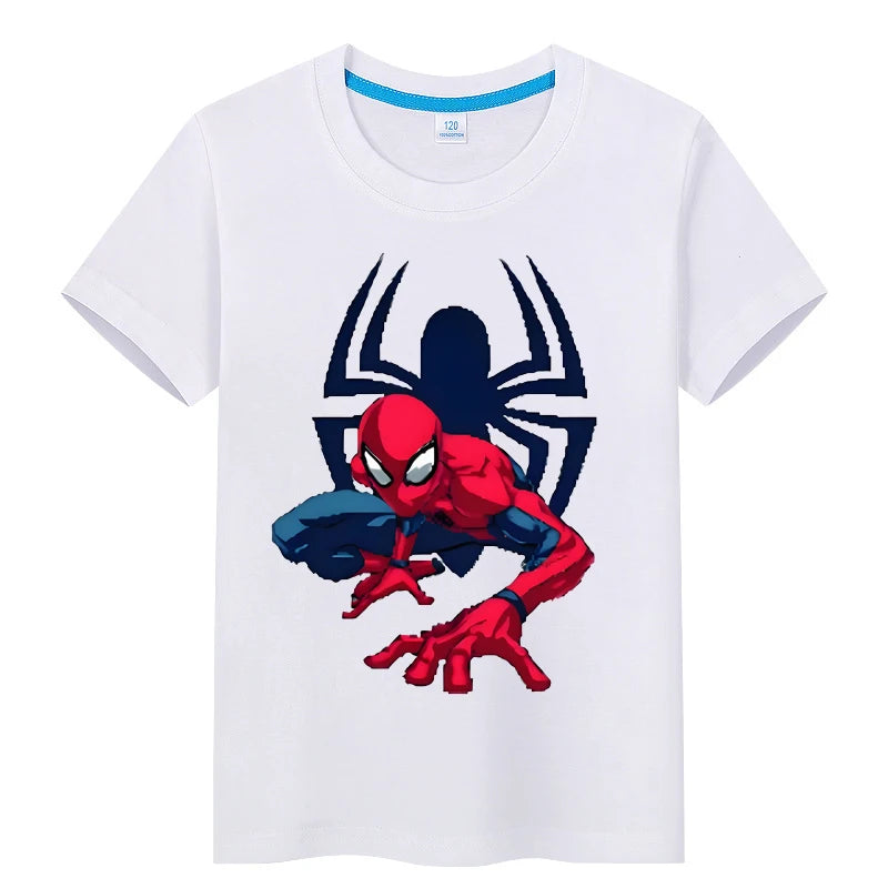 Kid's Iron Man Spider Man Retro T-shirt Printed Casual Harajuku Aesthetics Neutral Theme Superhero Fan Artwork Clothing