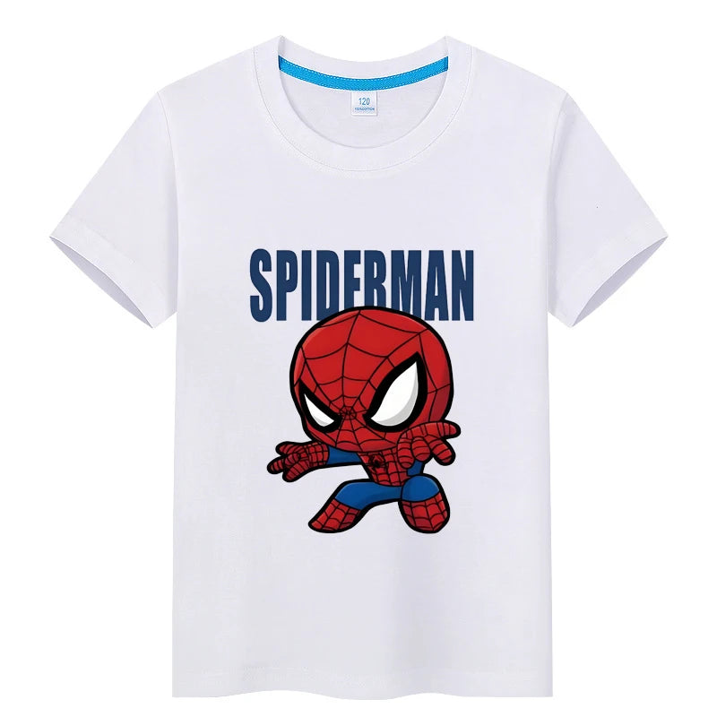 Kid's Iron Man Spider Man Retro T-shirt Printed Casual Harajuku Aesthetics Neutral Theme Superhero Fan Artwork Clothing