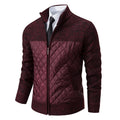 Autumn Winter Men's Sweatercoat Patchwork Cardigan Fashion Stand Collar Sweater Jackets Men Slim Cardigan Knitted Outerwear Man