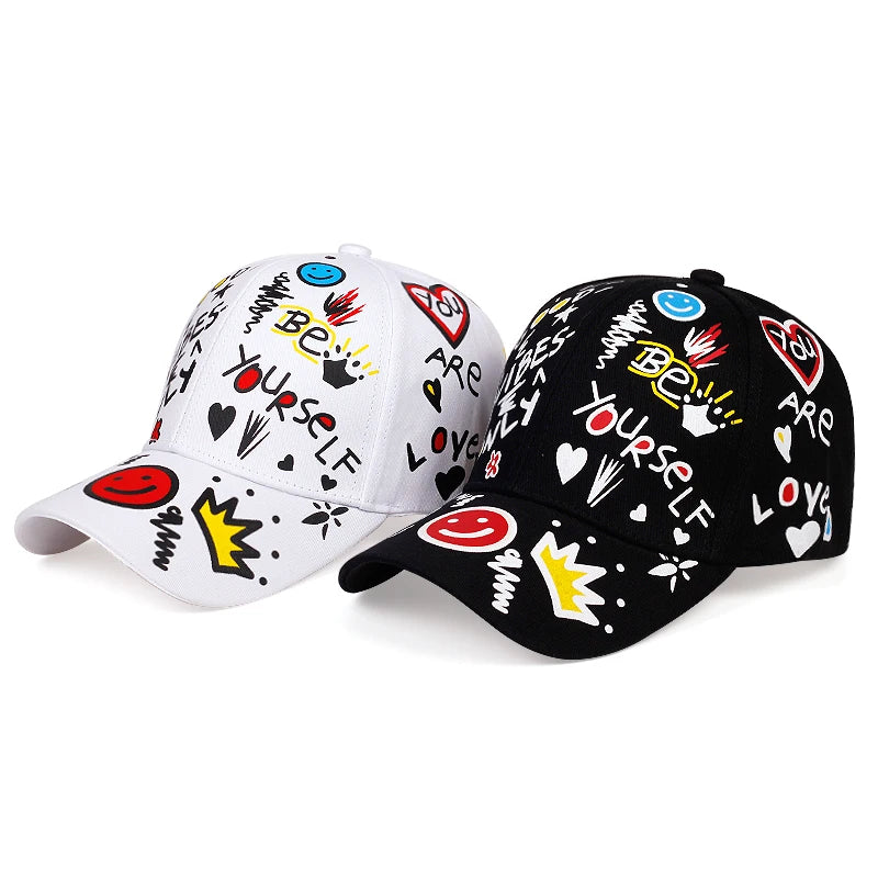Letter printing graffiti hip hop baseball cap fashion outdoor couple universal wild sun hat sports casual caps dad hats