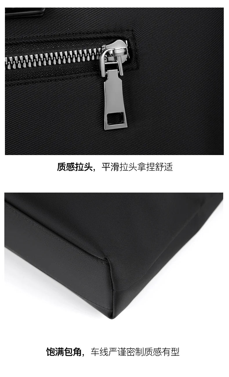 2026 Briefcase Fashionable Handbag Large Capacity Business Briefcase Waterproof Document Bag Men's Business Travel Big Handbag