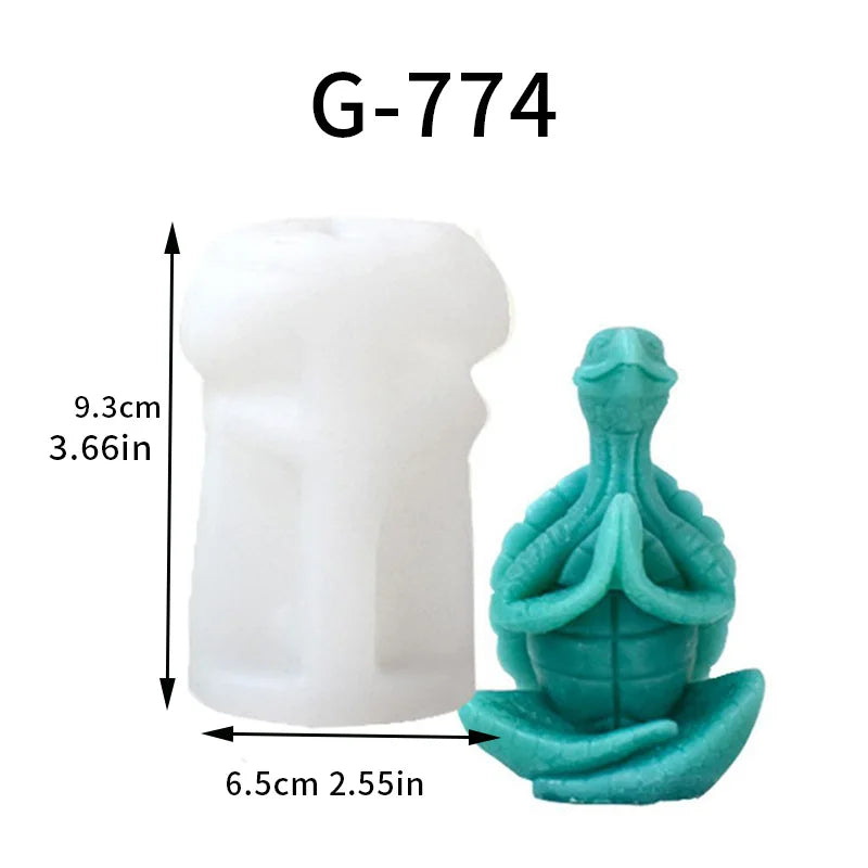 1 piece, Turtle Master 3D Aromatherapy Mushroom Candle Silicone Stone Man Mold Making Decorative Gypsum Pendant