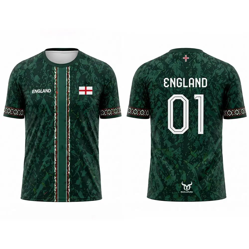 New England Flag Print Football Jersey Summer Casual Breathable Short Sleeve Tops Men's Stadium Sports Training Football T-shirt