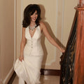 Customized High Quality Jersey Buttons Evening Dresses Delicate Sleeveless V-Neck Cocktail Dress Custom Made Celebrity