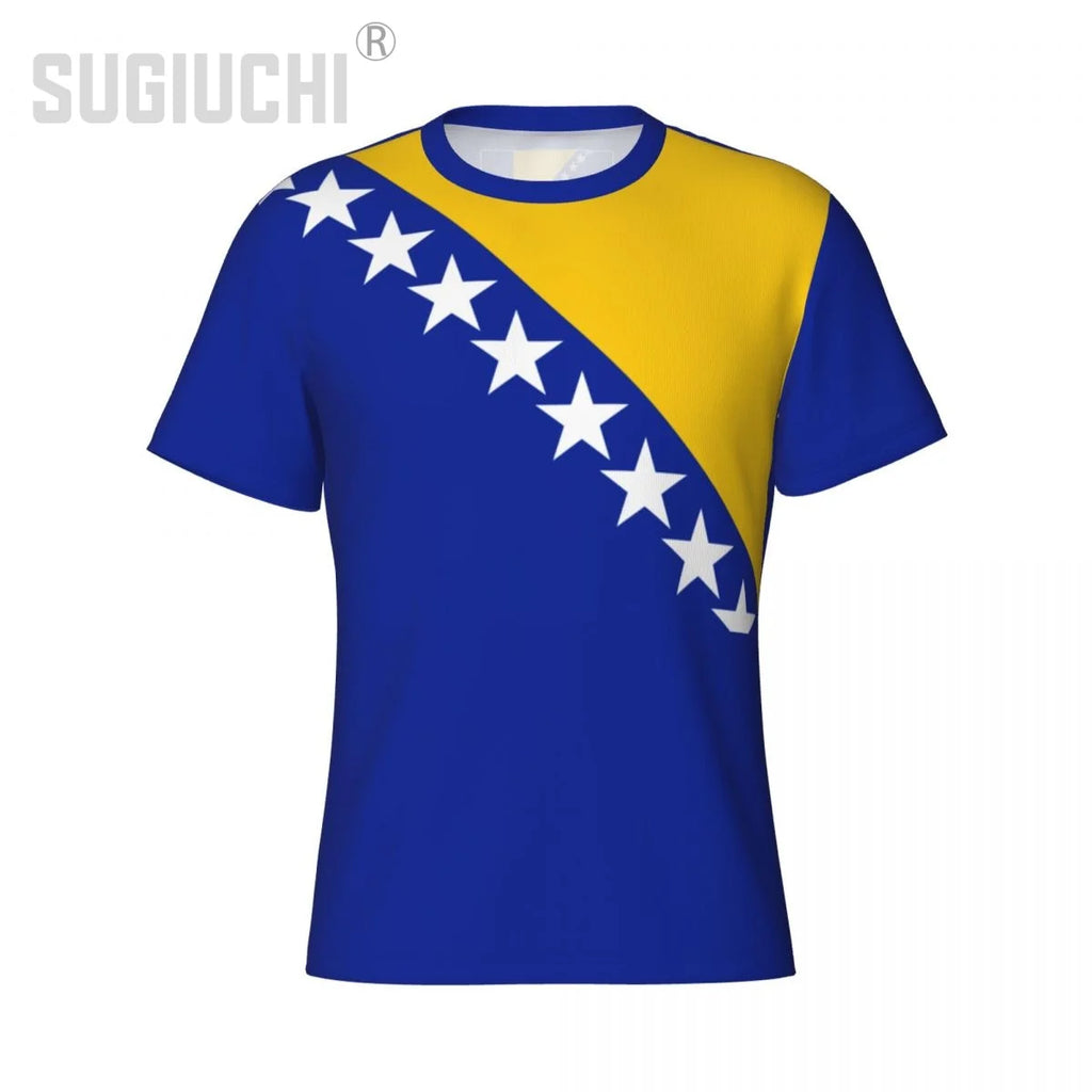 Tight Sports T-shirt Bosnia And Herzegovina Flag 3D For Men Women Tees jersey Clothes Soccer Football Fans Patriotic T shirt