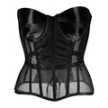 Women's Plastic Bones Support Mesh Strapless Soiree Convertible Corset Bustier Bra to Support and Carry Special Occasion Dresses