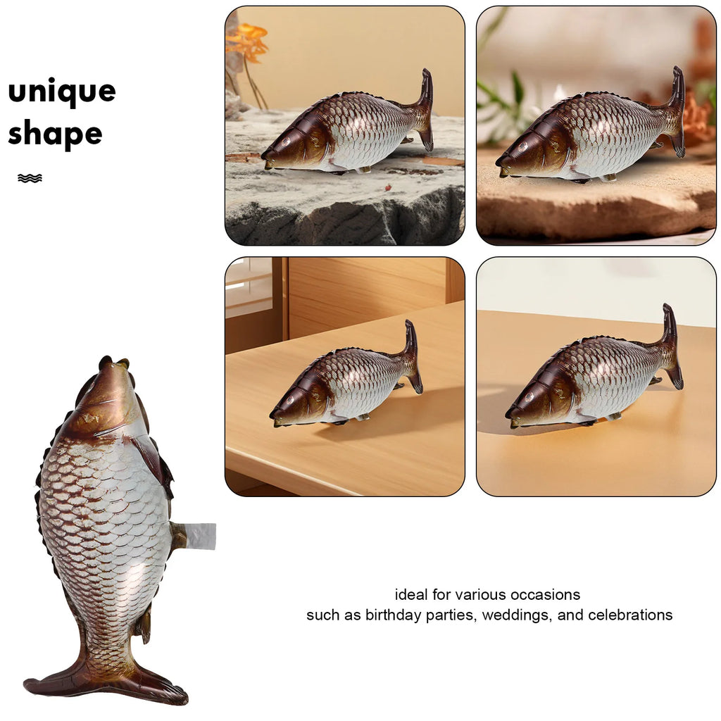 6 Pcs Carp Fish Balloons Decorative Crucian Balloon Foil Balloons Marine Decorations Party Supplies Shark Toys