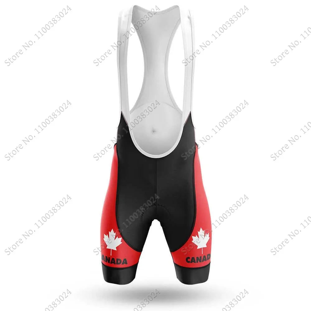 2024 Canada National Team Cycling Jersey Set Summer Maple Leaf Clothing Road Bike Shirts Suit Bicycle bib Shorts MTB Ropa