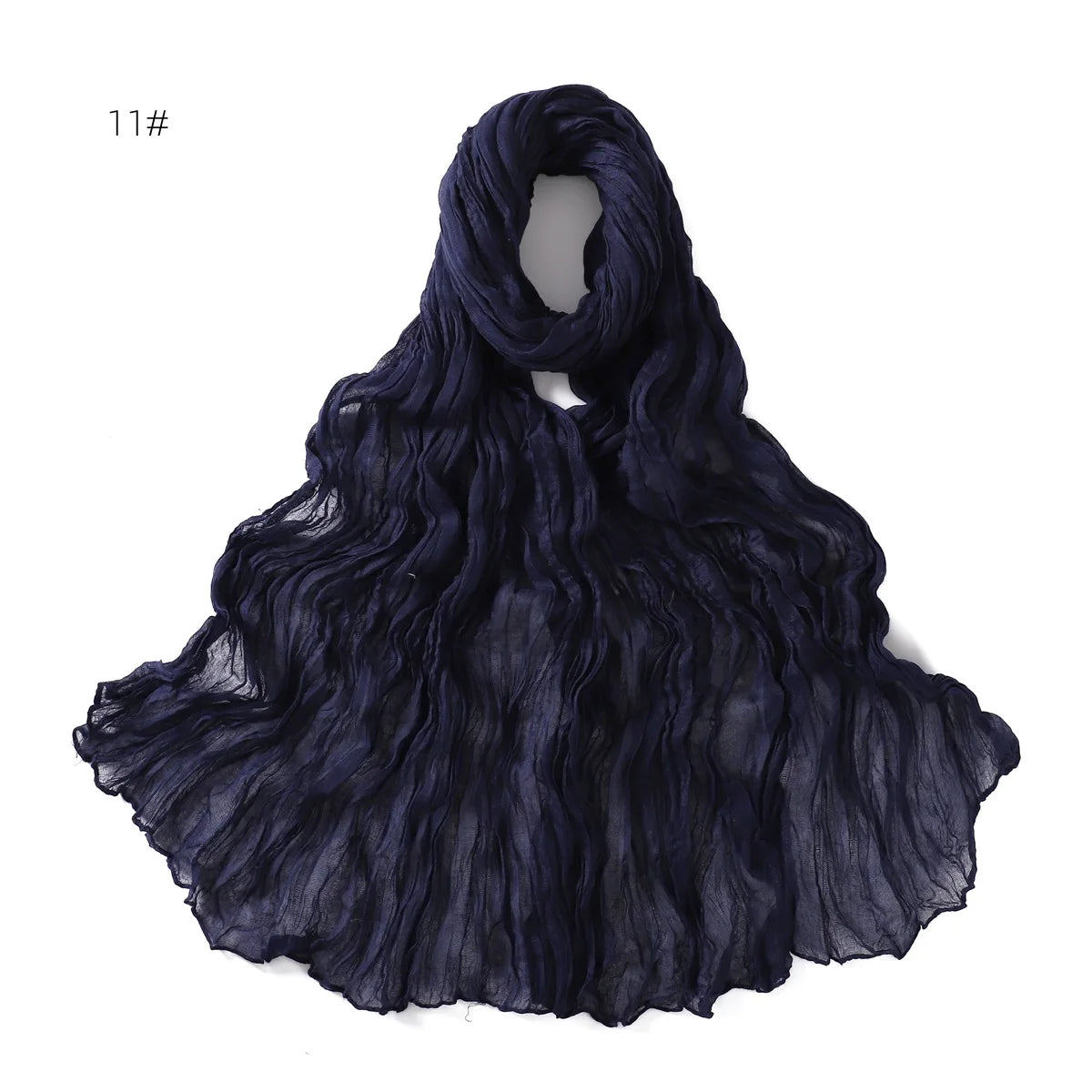 Crumpled Scarf For Women Girls Students Spring New Solid Color Cotton Voile Thin Scarves Soft Knitting Shawl Female Wrap Shawls