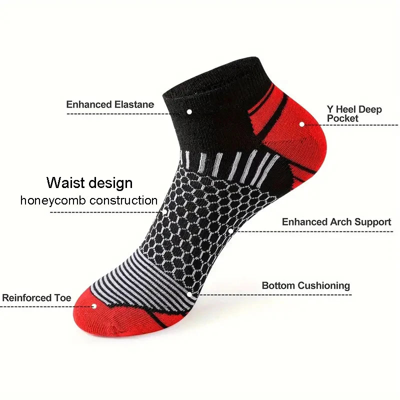Men's Cushioned Low Cut Athletic Ankle Socks For Running Hiking Cycling Spring And Summer Autumn Sports Casual Sokken Men Gifts