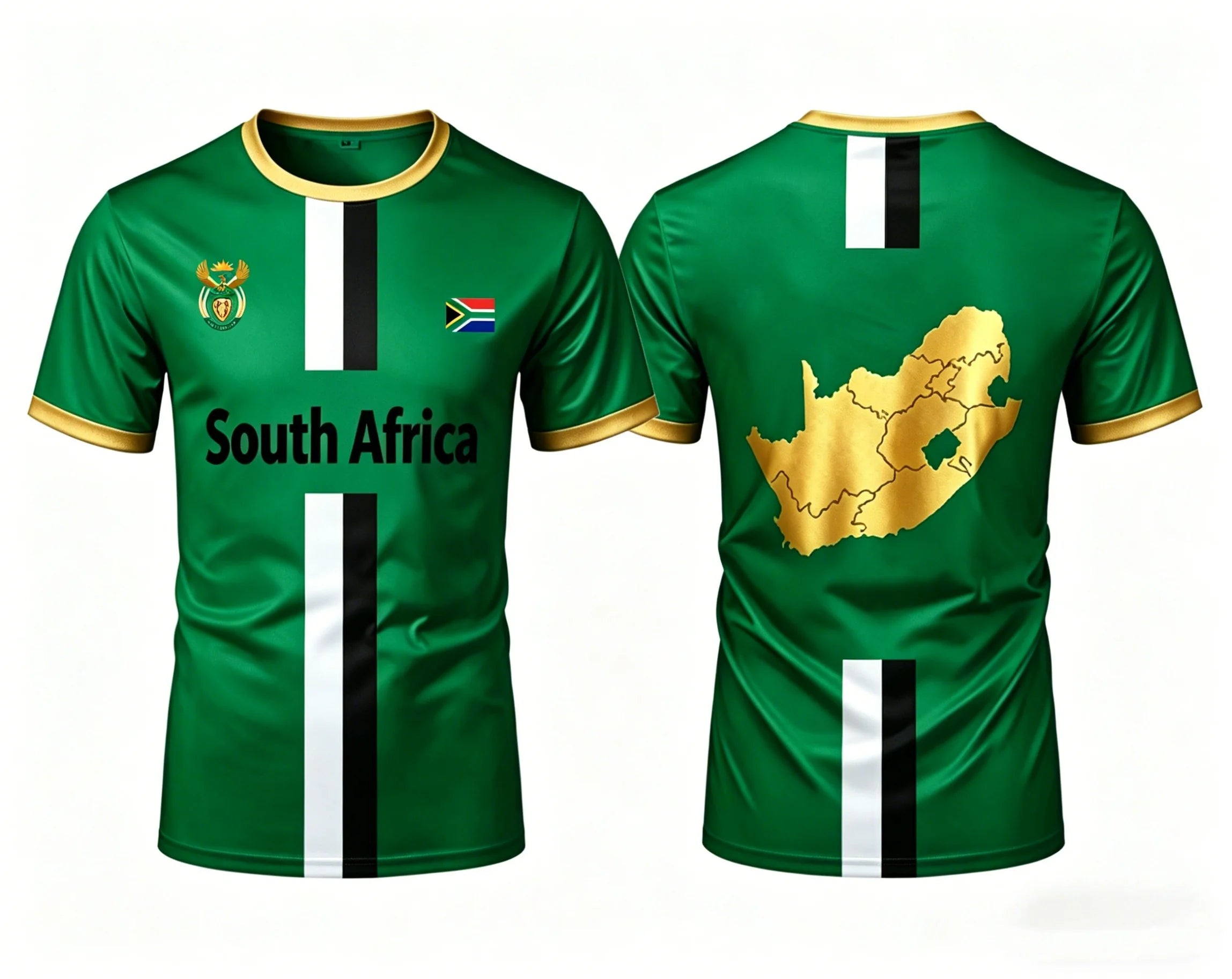 South Africa Football T Shirts Summer Fashion Short Sleeve South Africa Flag 3D Printed T-shirts Casual O Neck Loose Mens Tees