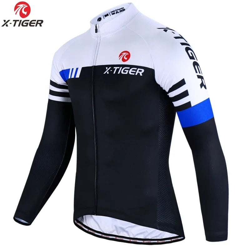 X-TIGER Cycling Jersey Men Long Sleeve MTB Bicycle Cycling Clothing Mountain Bike Sportswear Breathable MTB Shirts Basic Series