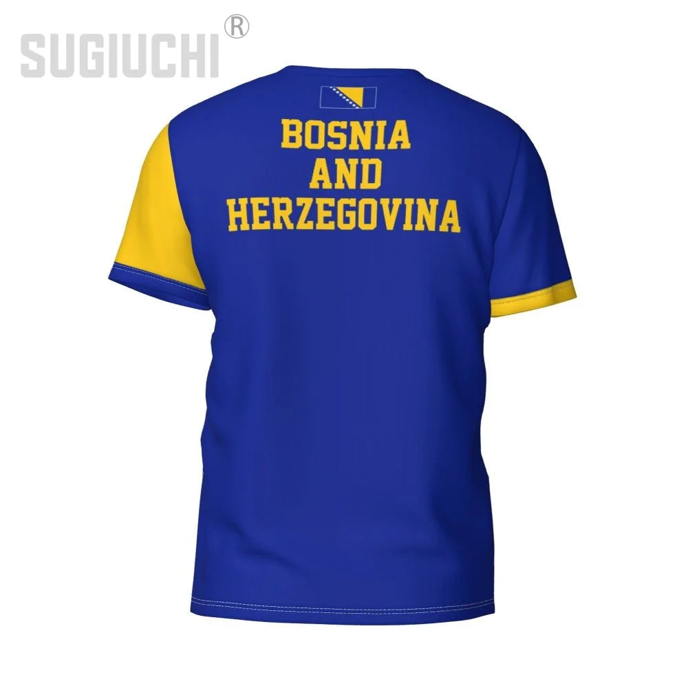 Custom Name Number Bosnia And Herzegovina Flag Emblem 3D T-shirts For Men Women Tees team Soccer Football Fans Gift