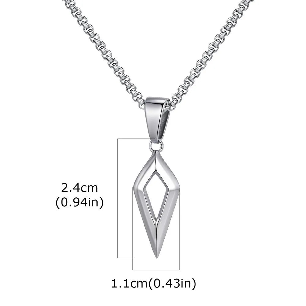 Vnox Beveled Four-Pointed Star Pendant Necklace, Stainless Steel Geometric Collar with Box Chain Gifts for Birthday Father's Day