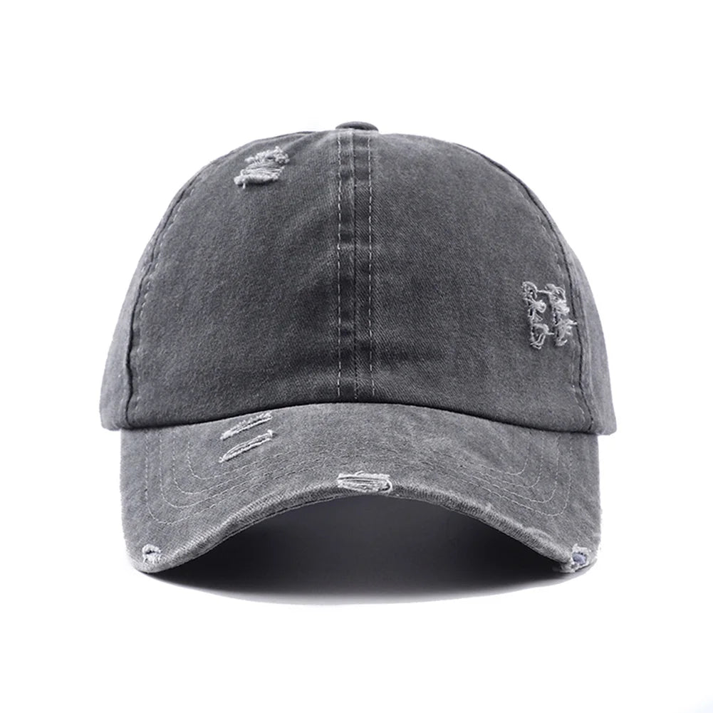 New Spring Summer Hip Hop Leopard Print Ponytail Baseball Cap Outdoor Adjustable Casual Ripped Dad Hats for Women Sunscreen Hat