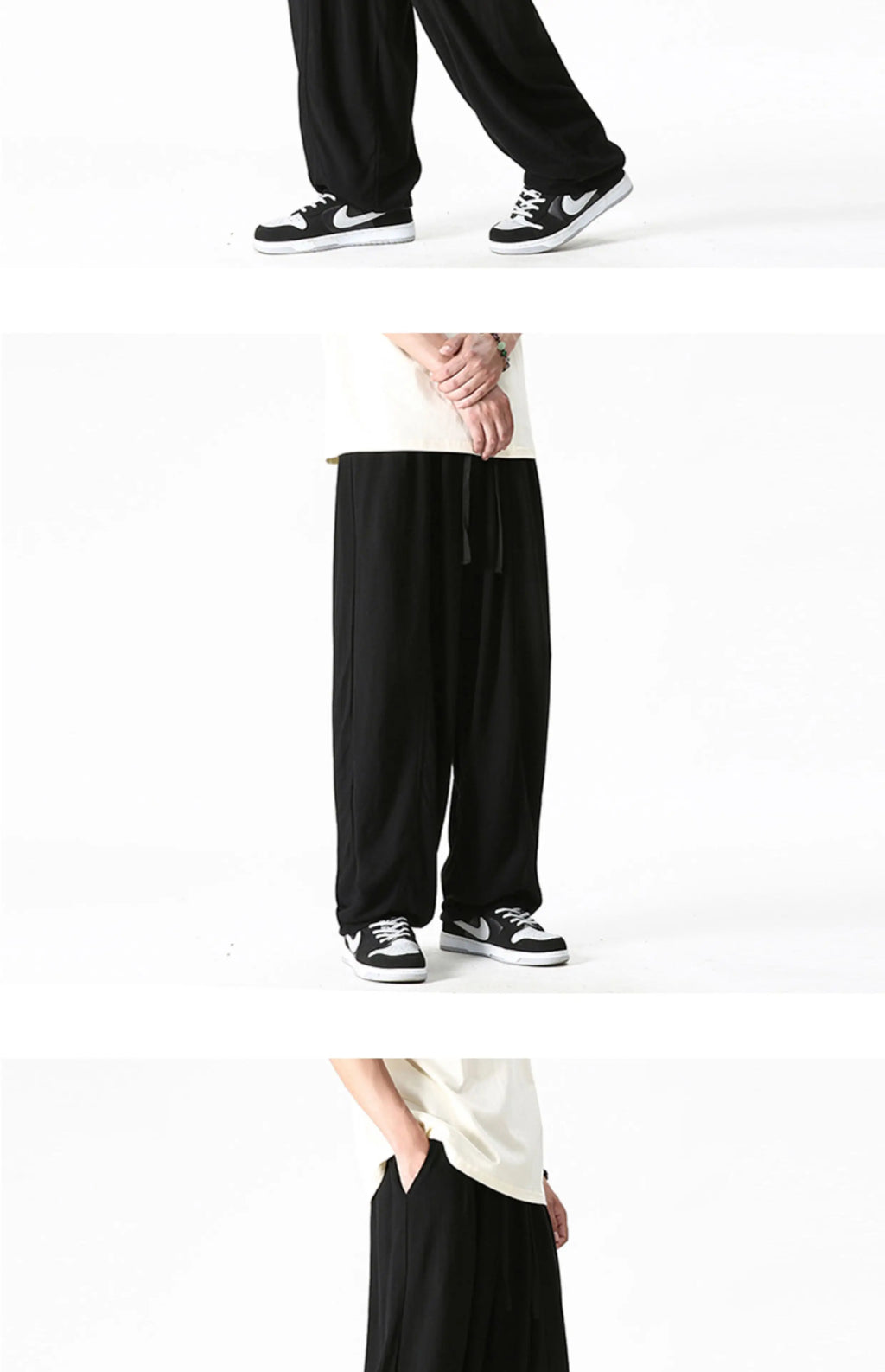 Summer Wide Leg Pants Men's Cotton Linen Harun Loose Pants Men Casual Elastic Waist Circumference Lantern Trousers Plus Size 5XL