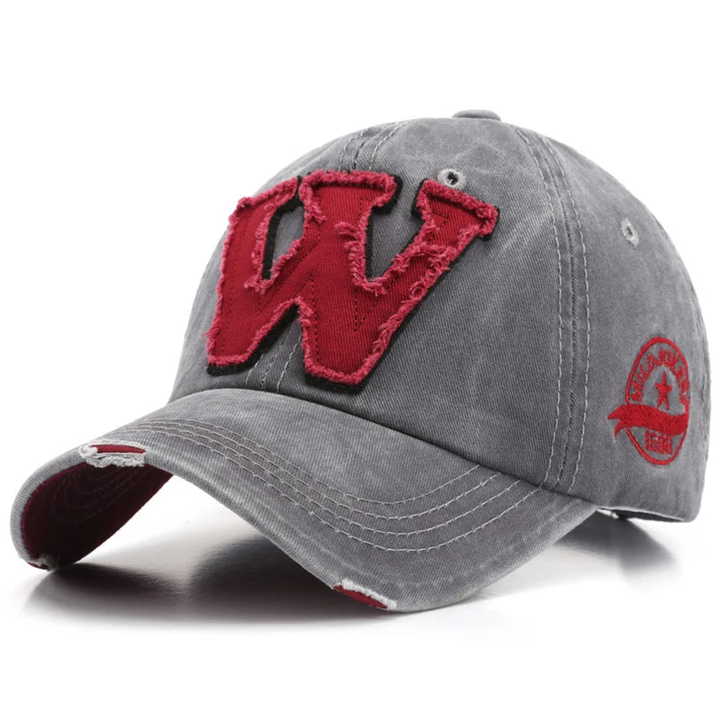 Women Men's Baseball Caps Letters W Embroidery Snapback Hip Hop Hat Adjustable Cotton Gorras Unisex Outdoor Casual Male Dad Hats
