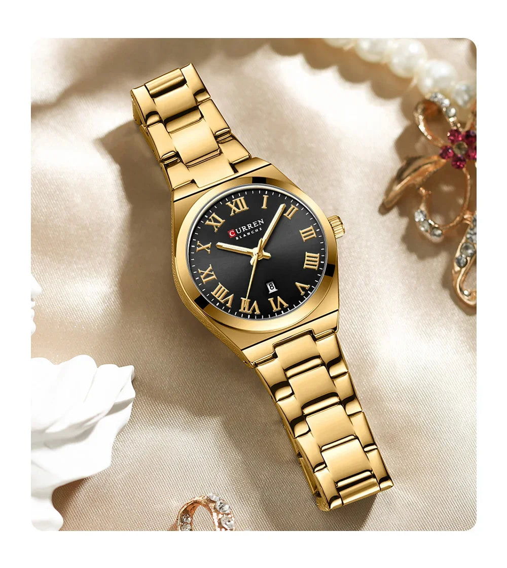 Women Small Face Watch,Stainless Steel Watch Women,Womens Watch with Calendar,Lady Analog Quartz Watch,Ladies Waterproof Watch