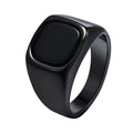 Stylish Square Natural Stone Ring for Men,Waterproof Stainless Steel Signet Ring,Birthday Party Gift for Him Dad