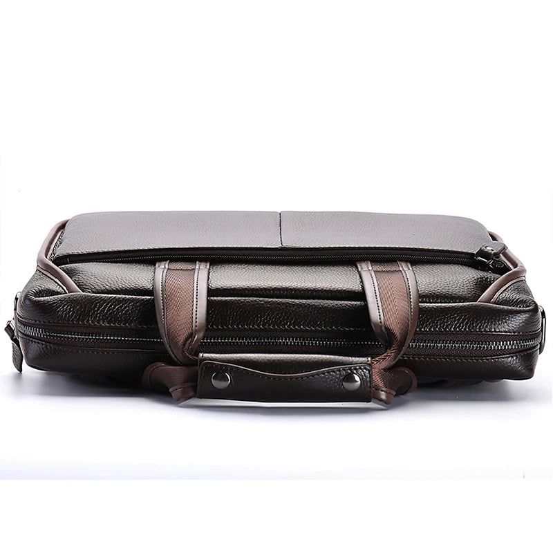 Brand Man Bag Genuine Leather Briefcase Men Business Handbag Messenger Bags Male Vintage Men's Shoulder Bag Large Capacity