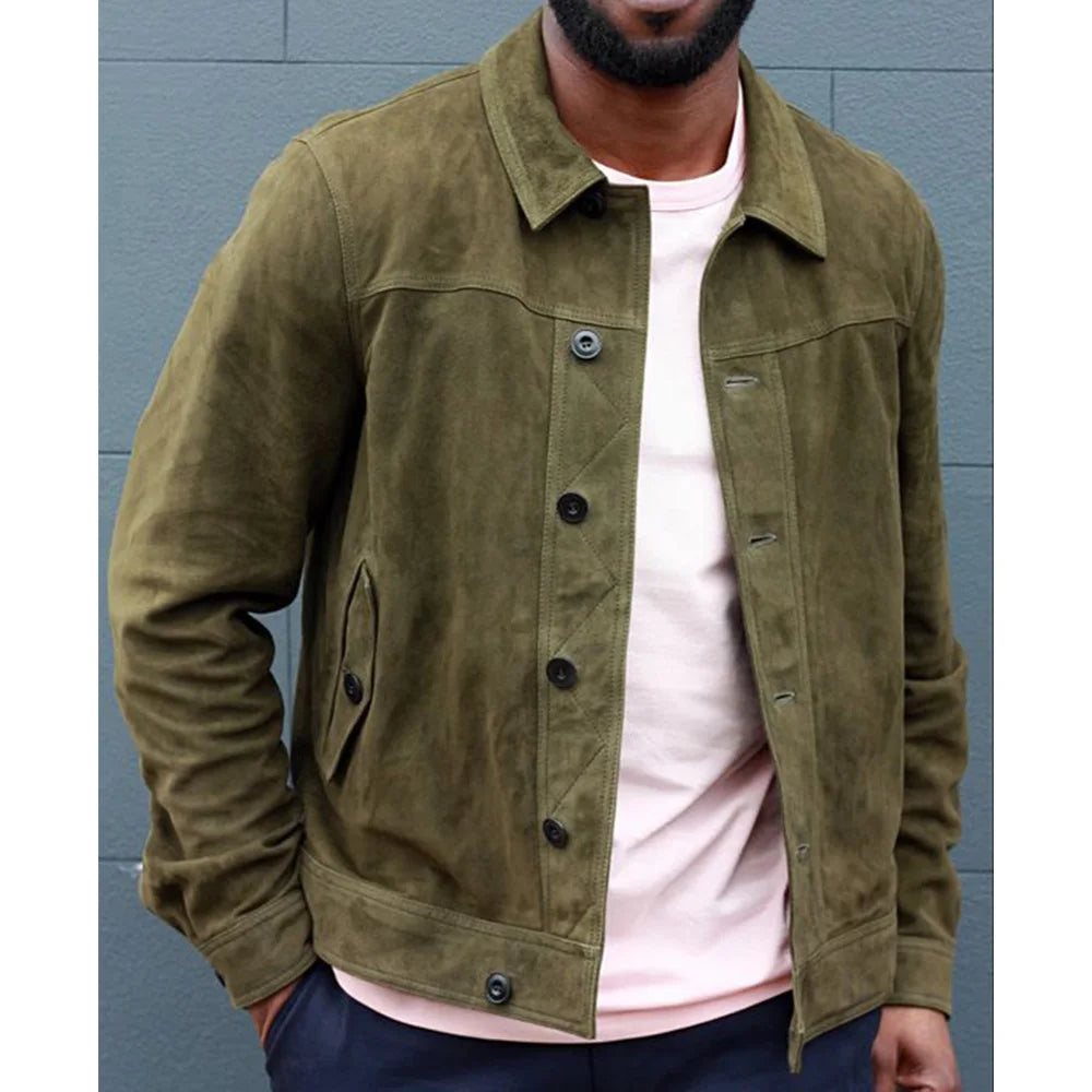 Men's Faux Suede Blazer Single Breasted Slim Fit Fashion Jacket Jackets Man Blouson Men's Coat Winter Clothes Clothing Mens Male
