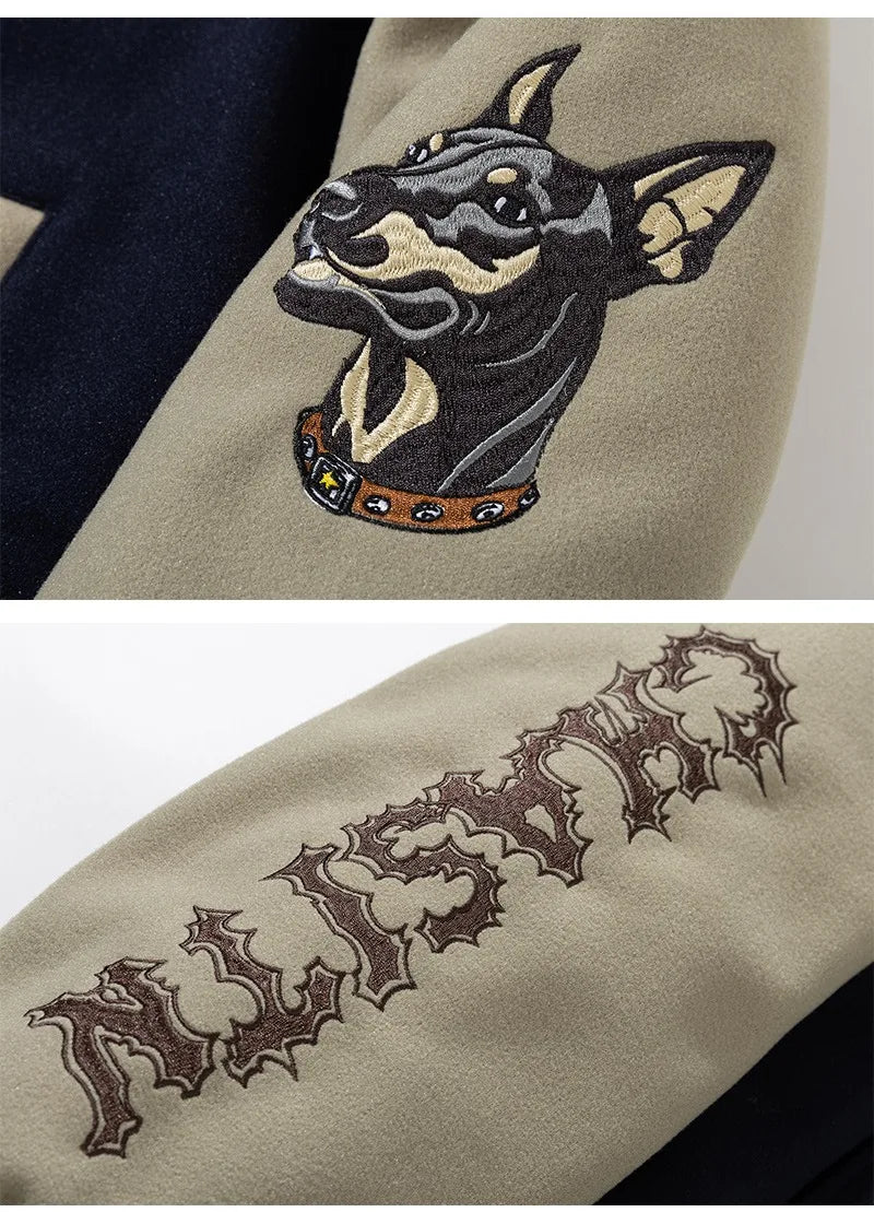 Man Baseball Jacket Winter Letter Embroidery Varsity Jacket Women American Vintage Coat Warm Fashion Hip Hop Original Original
