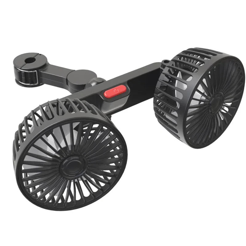 3-speed Car Seat Back Cooling Fan USB Charge Dual Head Fan 360 Degree Rotation Neck Cooler for Summer Car Accessories