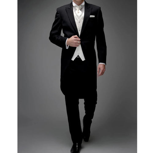 3 Piece Man Tailcoat for Formal Wedding Groomsmen Tuxedos 2025 Classic Peak Lapel One Button Solid Male Suit (Jacket+Pants+Vest)