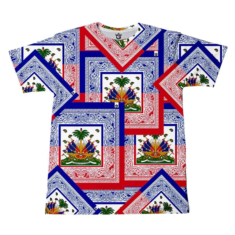 Haiti Flag 3D Print sport Quickdry Breatha Men WomenTShirt Outdoor Street Casual Fashion Retro Y2K  Parentchild Short Sleeve Top