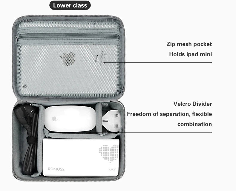 Large Capacity Travel USB Gadget Cable Bag Headphone Storage Box Data Cable Storage Bag Hard Disk Charger Power Bank Organizer