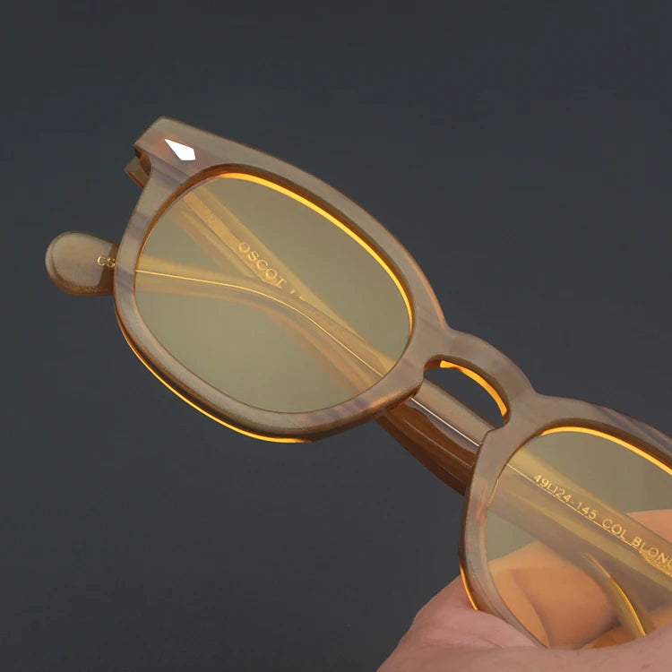 Johnny Depp Sunglasses Man Polarized Sun Glasses Luxury Brand Vintage Acetate Frame Blue Night Vision Goggles Woman