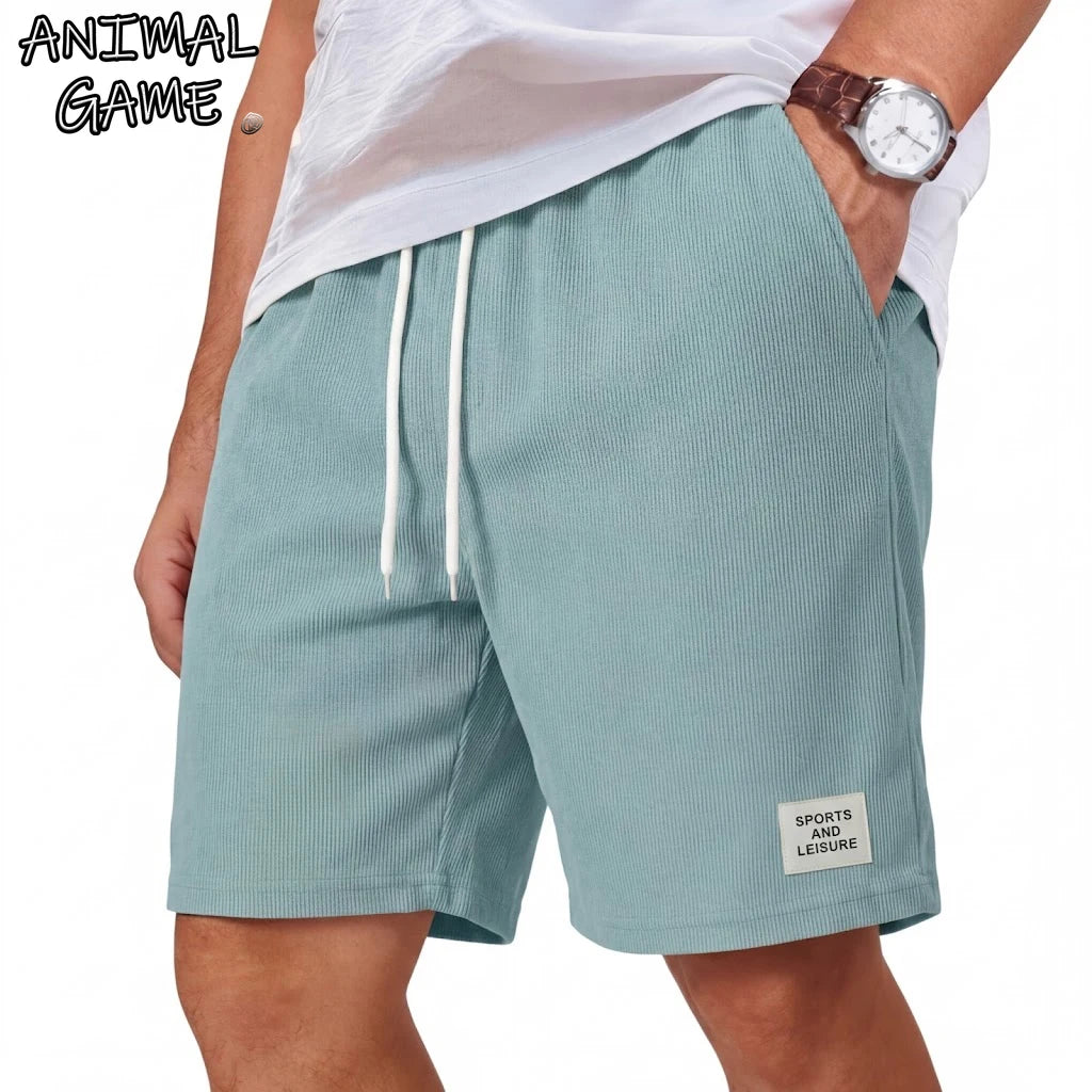 Korean Mens Loose Short Pants Casual Baggy Pant Man Summer Short Lightweight Beach Work Short Pants for Men Gym Man Twill Shorts