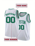 Custom Name & Number Men's Embroidered Basketball Jersey Round Neck Personalized Sleeveless Shirt Men DIY Tank Top