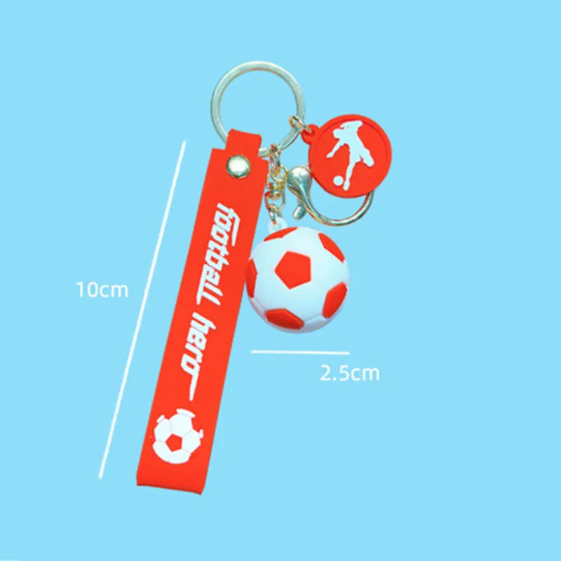 Football Keychain For Fan PVC Soft Glue Soccer Pendant Keychain Accessories Bag Decoration Qatar Cup Souvenirs Key Chain Gifts