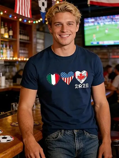 Soccer 2026 Shirts for Women Men USA Shorts Sleeve T-Shirt Football Themed Graphic Tee Top USA Canada Mexico Flags Jersey Gifts