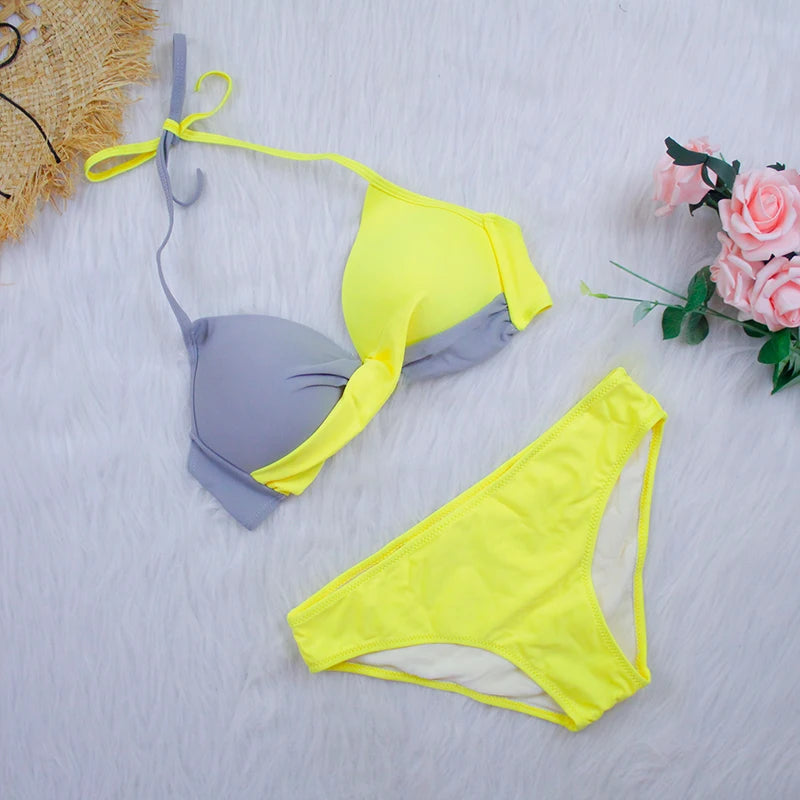 2026 Sexy Bikini Push Up Swimwear Women Biquini Feminino Mujer Swimsuit Tanga Swimming Bathing Suit Bikinis Set 3XL
