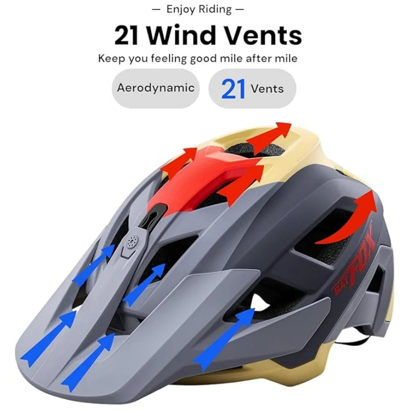 BATFOX 2025 New Mountain Bike Helmet Summer Colorful Cycling Helmet for Adults Youth Men and Women Speed Racing Bicycle Helmets