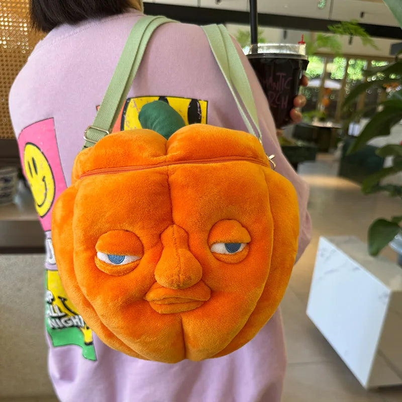 Highland Cow Halloween Pumpkin Slippers Backpacks Plush Fluffy Lantern Bags Slipper with Socks Bedroom Funny Shoes Gifts