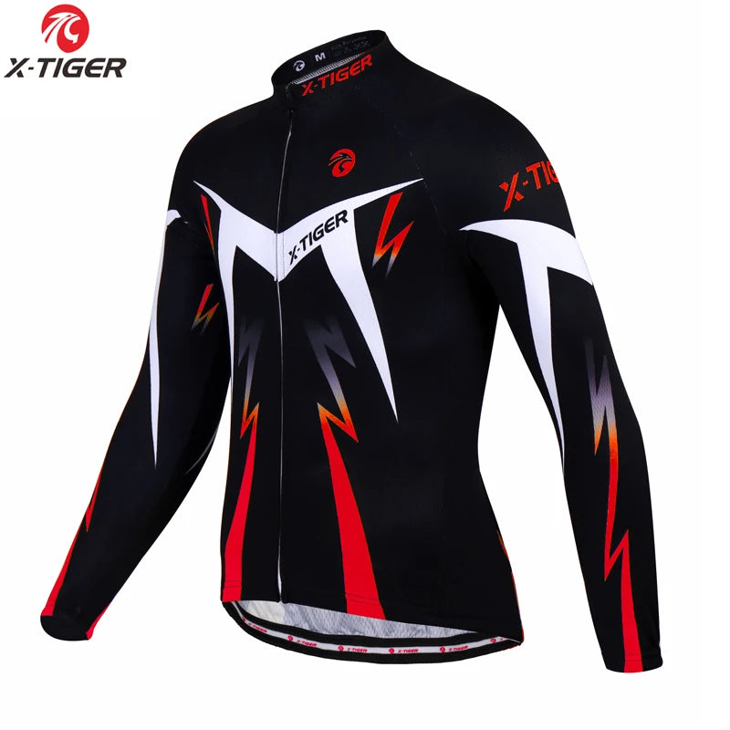 X-TIGER Cycling Jersey Men Long Sleeve MTB Bicycle Cycling Clothing Mountain Bike Sportswear Breathable MTB Shirts Basic Series