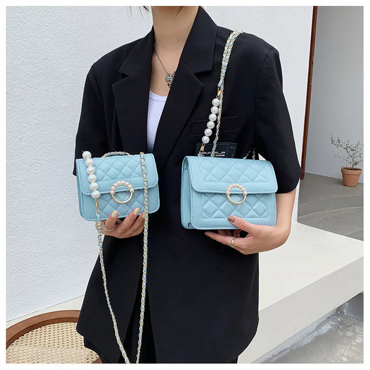 Summer Mini Small Handbags New Tide Pearl Chain Bags Women's Bag Versatile White Single Shoulder Crossbody Handbag