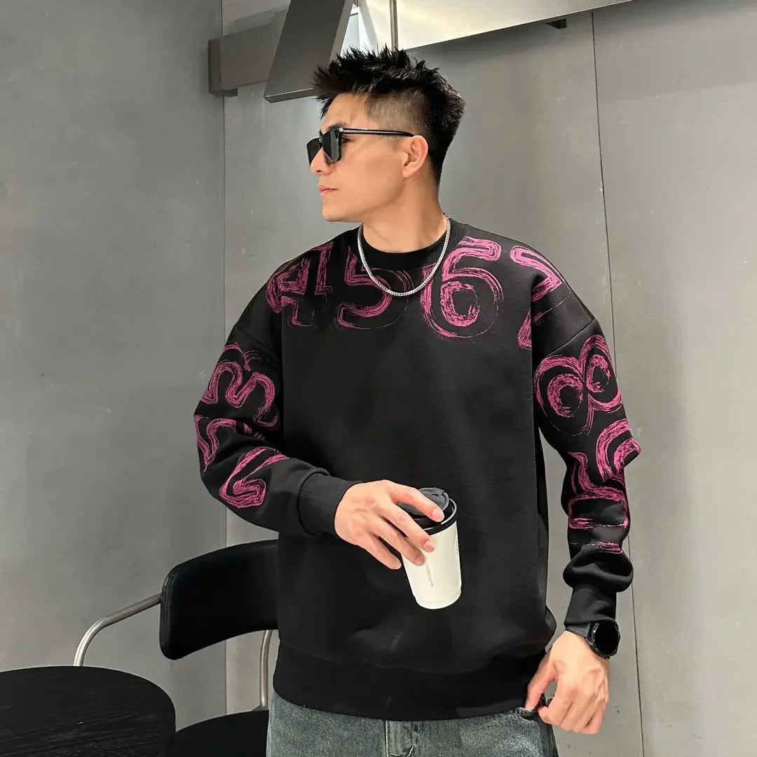 100℅ Cotton Man Pullovers Printed T Shirt for Men Fashion Trends 2025 Sweatshirts Tops Clothing Luxury Social High Quality Brand
