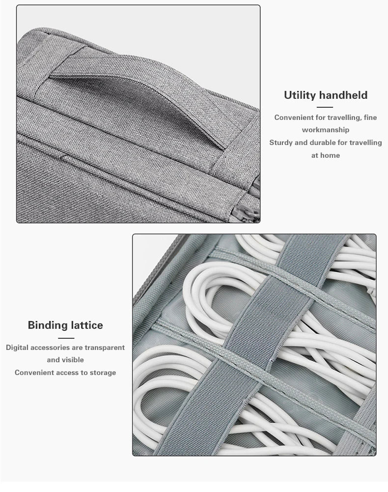 Large Capacity Travel USB Gadget Cable Bag Headphone Storage Box Data Cable Storage Bag Hard Disk Charger Power Bank Organizer