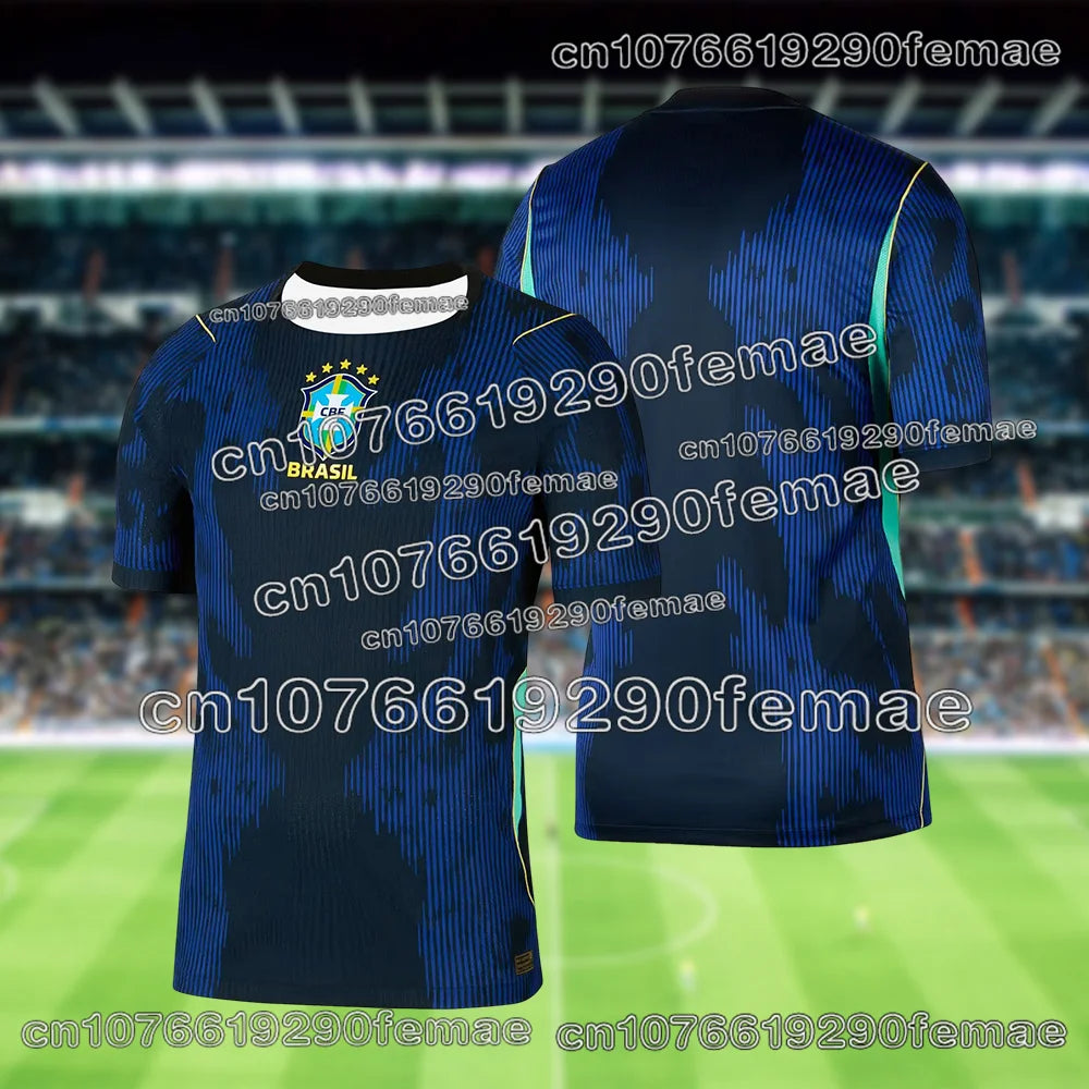 2026 New BRAZIL Fashion Outdoor Sports Football Shirt for Daily Wear Training and Match Breathable Quick-Dry Kids T-Shirt
