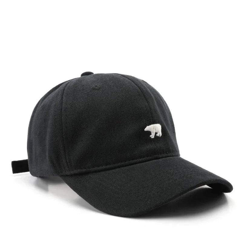 Spring Summer Baseball Cap for Women and Men Polar Bear Embroidery Hip Hop Snapback Caps Cotton Sun Hats Unisex Casual Visor Hat