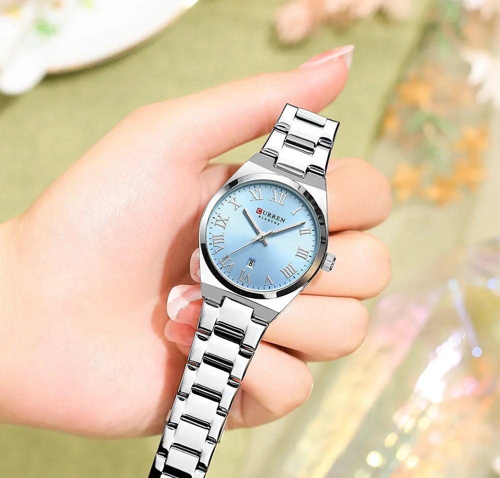 Women Small Face Watch,Stainless Steel Watch Women,Womens Watch with Calendar,Lady Analog Quartz Watch,Ladies Waterproof Watch