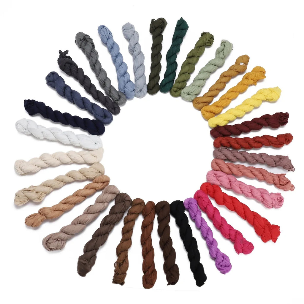 Crumpled Scarf For Women Girls Students Spring New Solid Color Cotton Voile Thin Scarves Soft Knitting Shawl Female Wrap Shawls