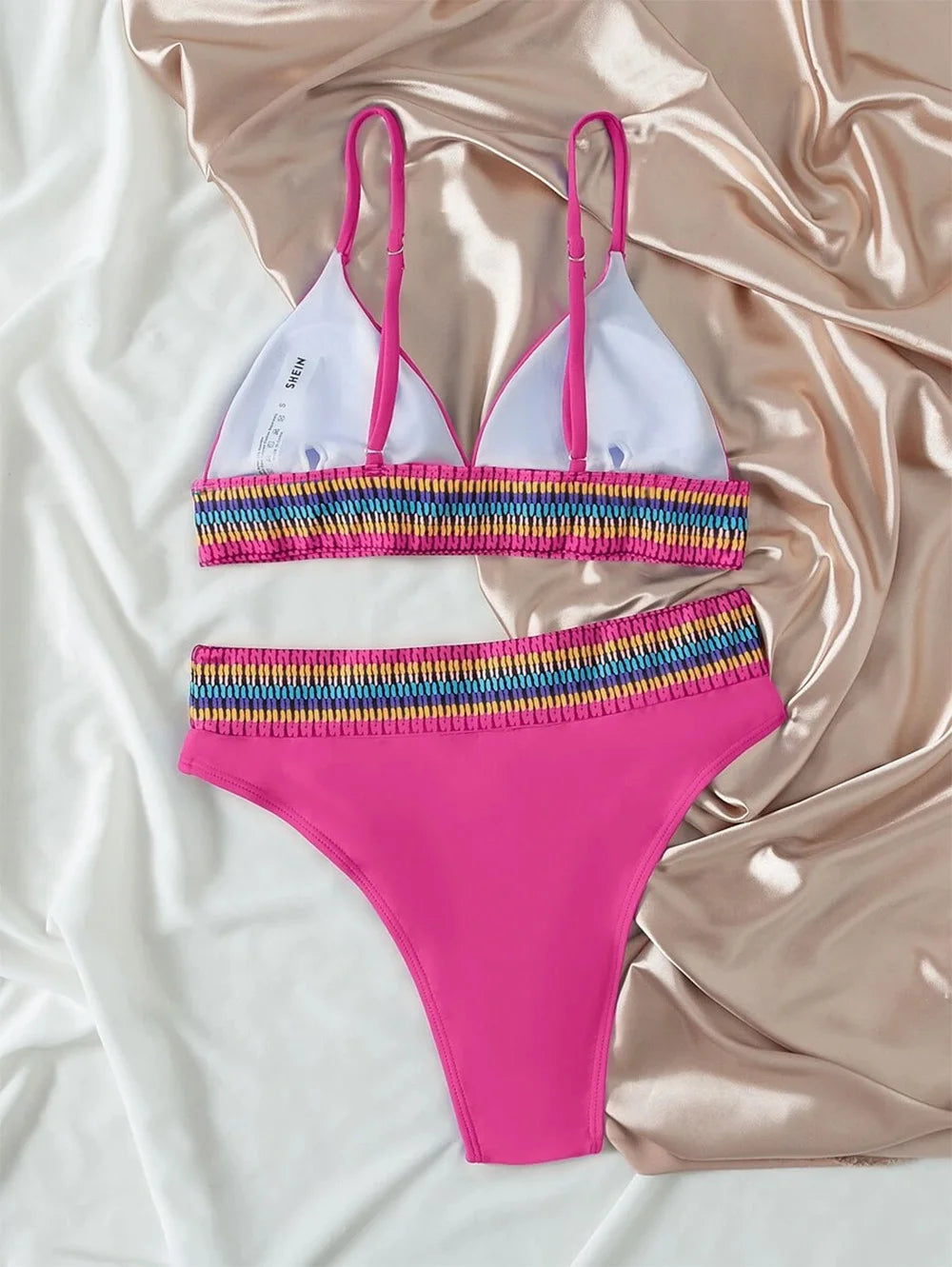 Bandeau High Waist Bikini One Shoulder Swimwear Women 2026 Printed Sexy Bikini set Retro Swimsuit Female Bathing suit